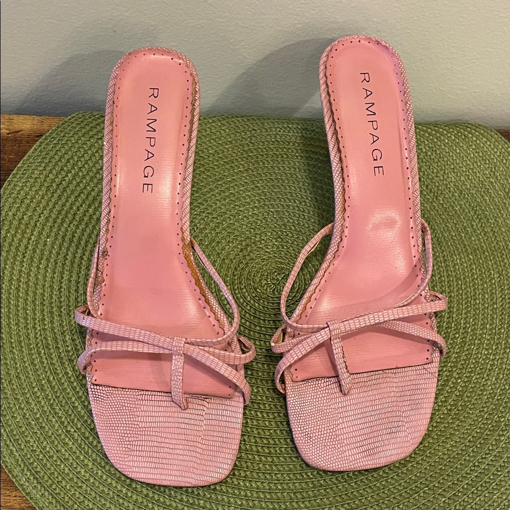Rampage Blush Pink Strappy Heels